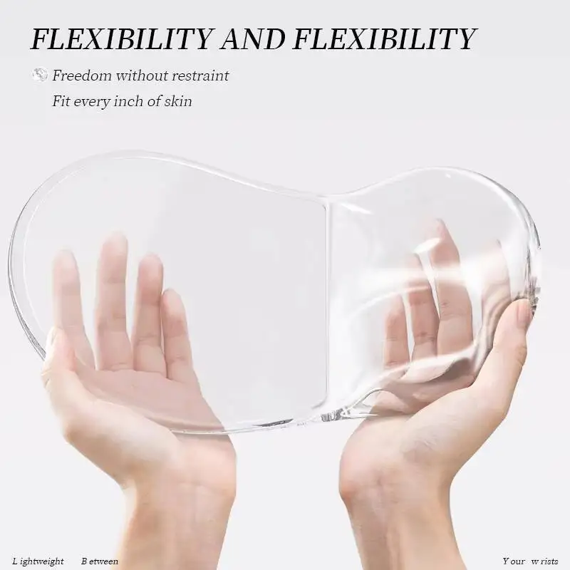 Transparent Silicone Ergonomic Mouse Pad Wrist Support Anti-Slip Gel Rest Cushion for Computer Pain Relief Office Desk Accessory