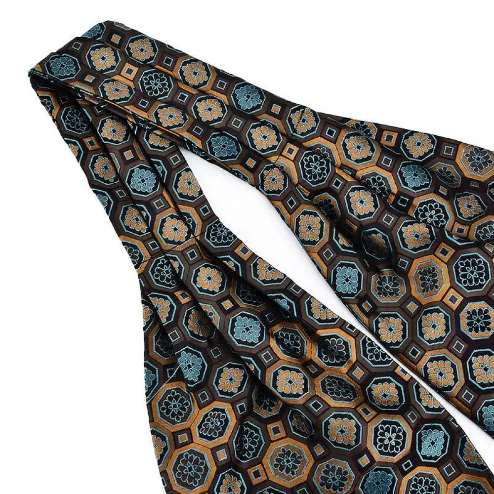 Classic Mens Wool Scarf Retro Jacquard Pocket Square Business Formal Neck Accessory Gentleman Style Fashion Cravat Tie