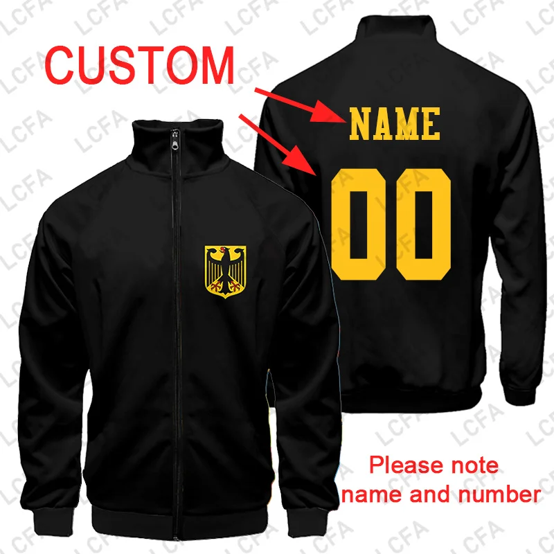 3d Print Germany Retro Futebol Jacket Mens Custom name number Unisex Fans Team baseball Uniform commemorate Sport Clothes 4XL