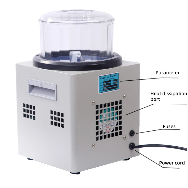 220V Magnetic Tumbler Polishing Machine Jewelry Polisher Finisher Finishing Machine Tumbler Cleaning Deburring Equipment