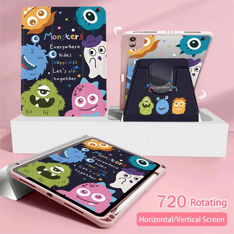 Smart Stand Case Cover for IPad 10th Generation Case 2022  IPad Air 5 Air 4 10.9 Pro 11 Inch 10.2 9th 8th 7th Colorful Monsters