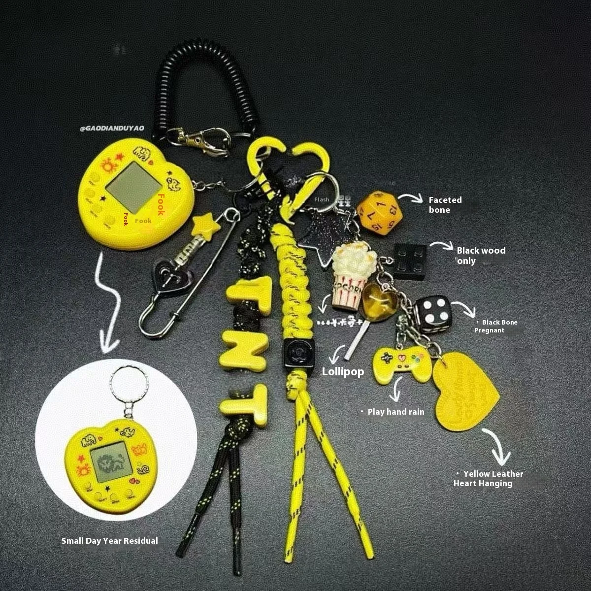 حقيبة وحدة تحكم ألعاب أصلية جديدة قابلة للتشغيل قلادة معدنية الفشار الأصفر سلسلة مفاتيح متعددة الاستخدامات ملحقات حقيبة متعددة الاستخدامات