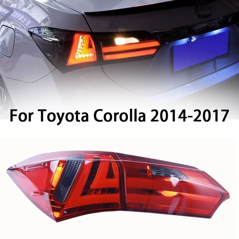 

Задняя фара для Toyota Corolla светодиодный Tail светильник 2014-2017 Corolla Altis, задний противотуманный тормоз, сигнал поворота, автомобильные аксессуары