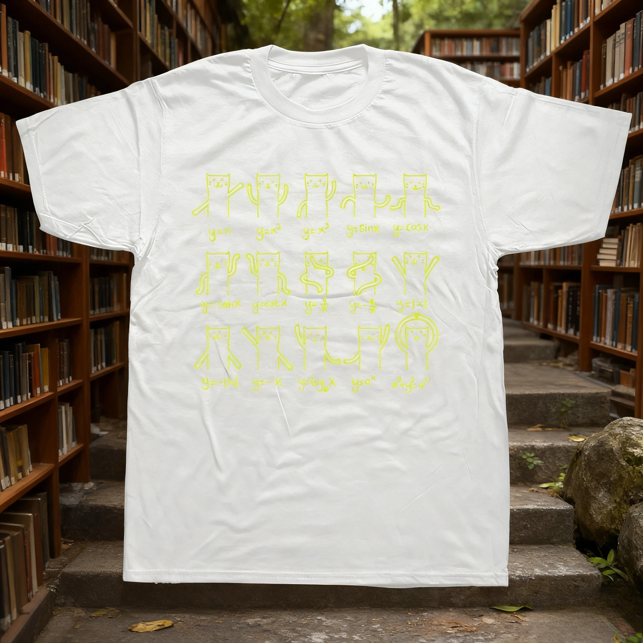 Funny Cat Math Algebra Lover T Shirts Graphic Streetwear Short Sleeve Birthday Gifts Summer Style T-shirt Mens Clothing