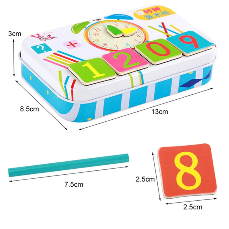 Blocos de Figuras de Madeira para Crianças, Contando Varas, Brinquedos Matemática, Magnético, Bloco de Inteligência Digital, Montessori, Jogos, Presentes