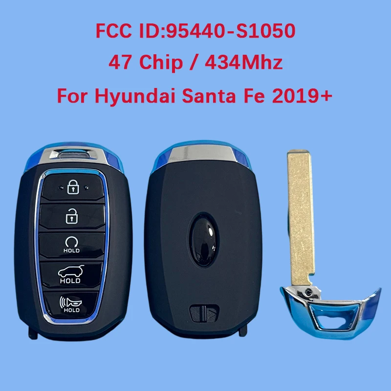 

CN020168 Послепродажный 5-кнопочный смарт-ключ с дистанционным управлением 47 чипов 433 МГц FCC ID 95440-S1050 Keyless Go для Hyundai Santa Fe 2019+