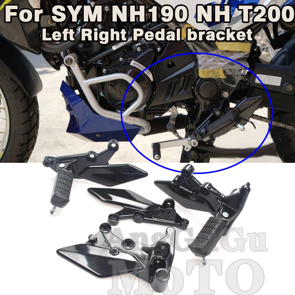 Motorcycle Front Rear Foot Pegs Mount Foot Pedal Footrest Pedal Extended Support Footpegs For SYM NH 190 NH190 NH T200