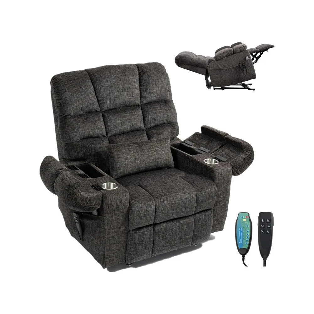 

Big Man Lift Chairs Recliners for Elderly, Triple Motor Oversized Power Lift Chair with Heat and Massage papasan chair