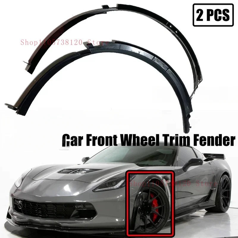 Factory Hot Selling C - Pcs Carbon Fiber Look Glossy Black Car Front Wheel Trim Arch Molding Fla