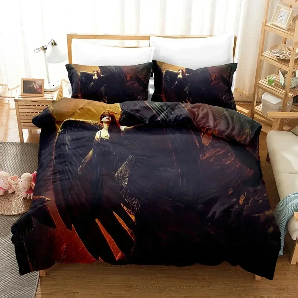Top 3D Print Angel Bedding Set Boys Girls Twin Queen Size Duvet Cover Pillowcase Bed Kids Adult Fashion For Home Textileextile
