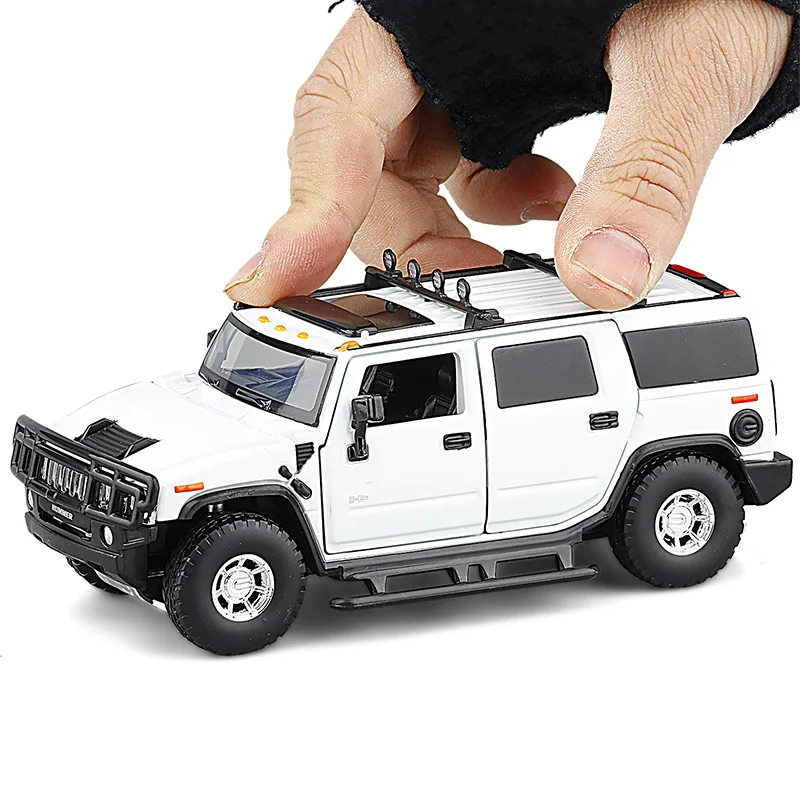 1:32 HUMMER H2 Alloy Car Model Diecasts Metal Toys Off-road Vehicles Small Scale Model Simulation Sound Light Collectible Gifts