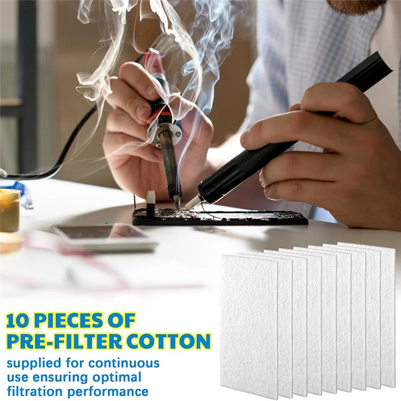 

B97A-10 Pcs Pre Filter Cotton Replacement For Fumeclear FC100A For Soldering Fume Extractor