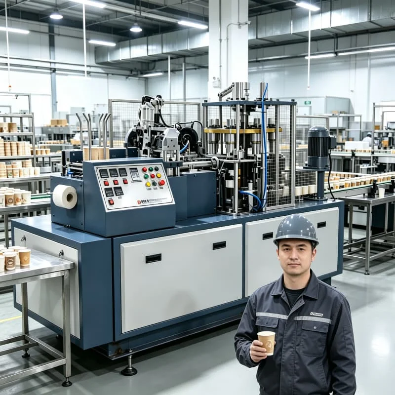 Servo Driven Paper Cup Forming Machine High Speed 160pcs min Touch Screen PLC Control  Beverage Cup Production Line Customized