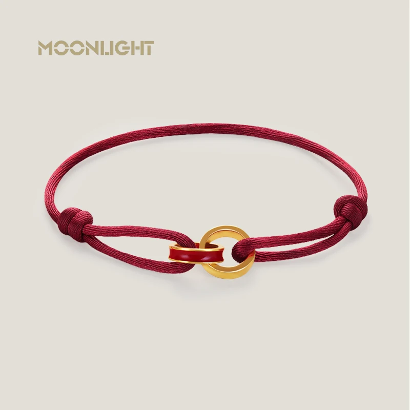 MOONLIGHTClassic Double Ring Adjustable Bracelets for Women Trendy Silk Rope Bracelet Female Jewelry Gift Couple Accessories