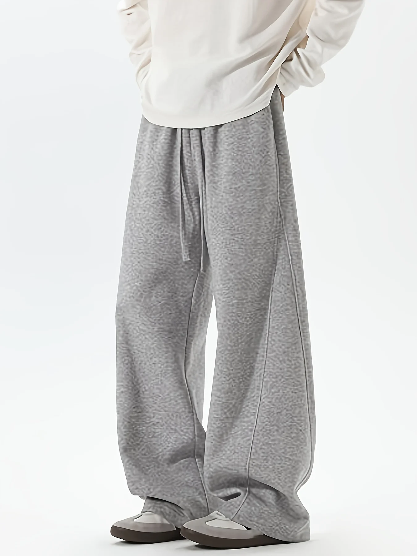 

American High Street Curved Knife Sweatpants for Men and Women, Autumn Wide Leg Sports Pants, Loose Casual Straight Leg Pants