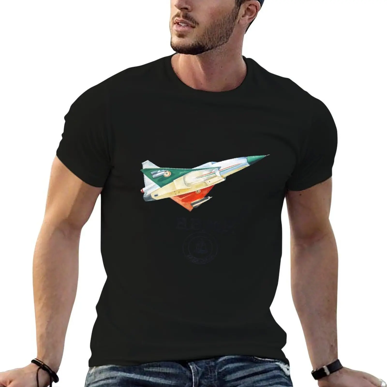 Camiseta BBMP Tejas Take Off - Indian Jet Fighter, camiseta de algodón negra lisa para hombre, camiseta de diseñador para hombre