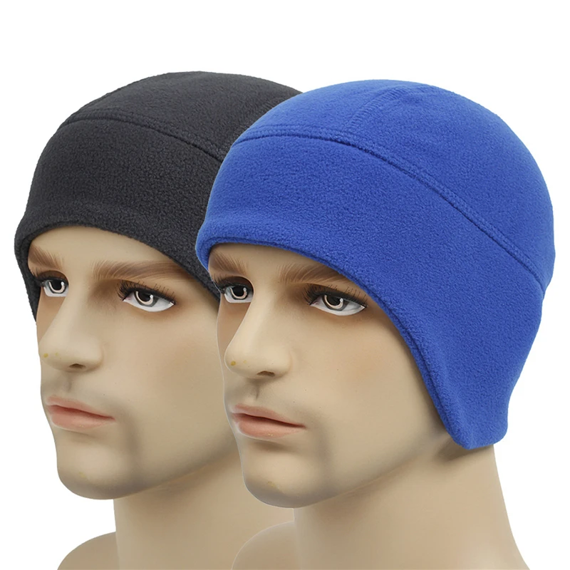 Winter Outdoor Warm Beanie Rocker Fleece Ear Protection Cap New Windproof Coldproof Headwrap Hat Lined Hat Bicycle Riding Hat