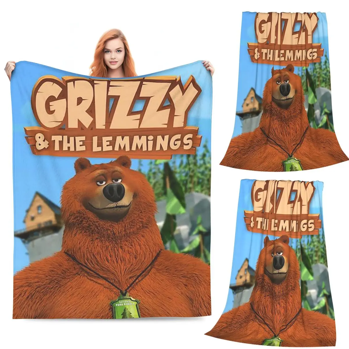 

Grizzy Et Les Lemmings Blankets Fleece Sofa Throw Blanket Warm for Home Bedroom Outdoor Throws Bedspread Quilt