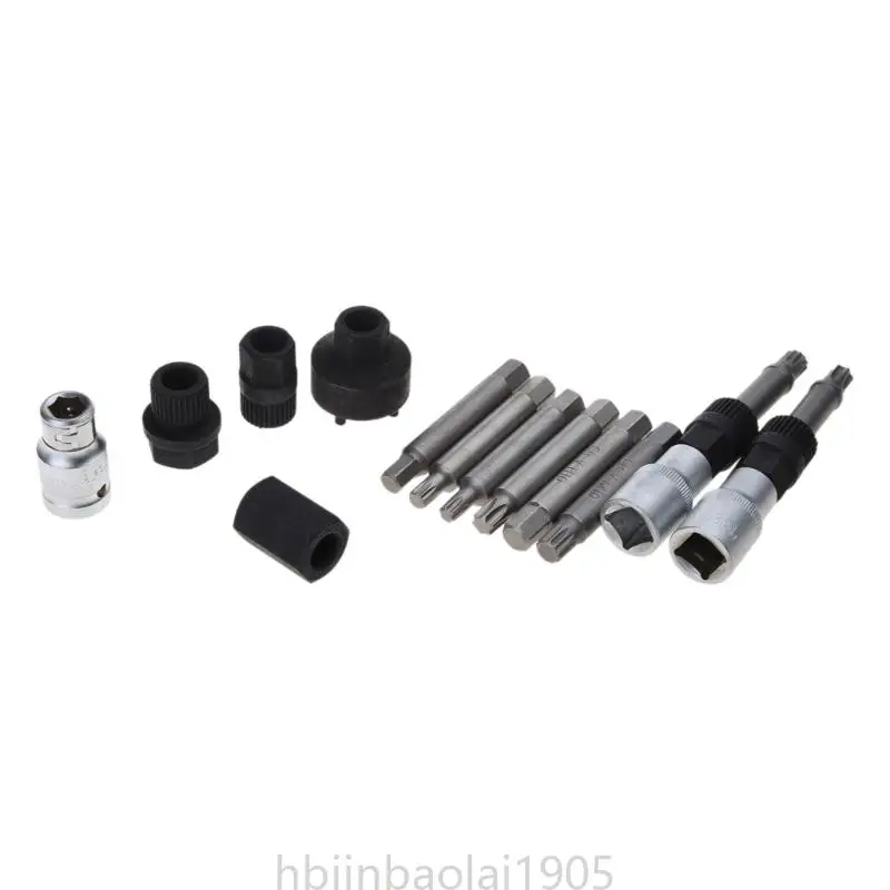 E74E Alternador Wheel Wheel Polleler Remoção Motor Auto Ferramenta Conjunto ferramentas com armazenamento para caixa