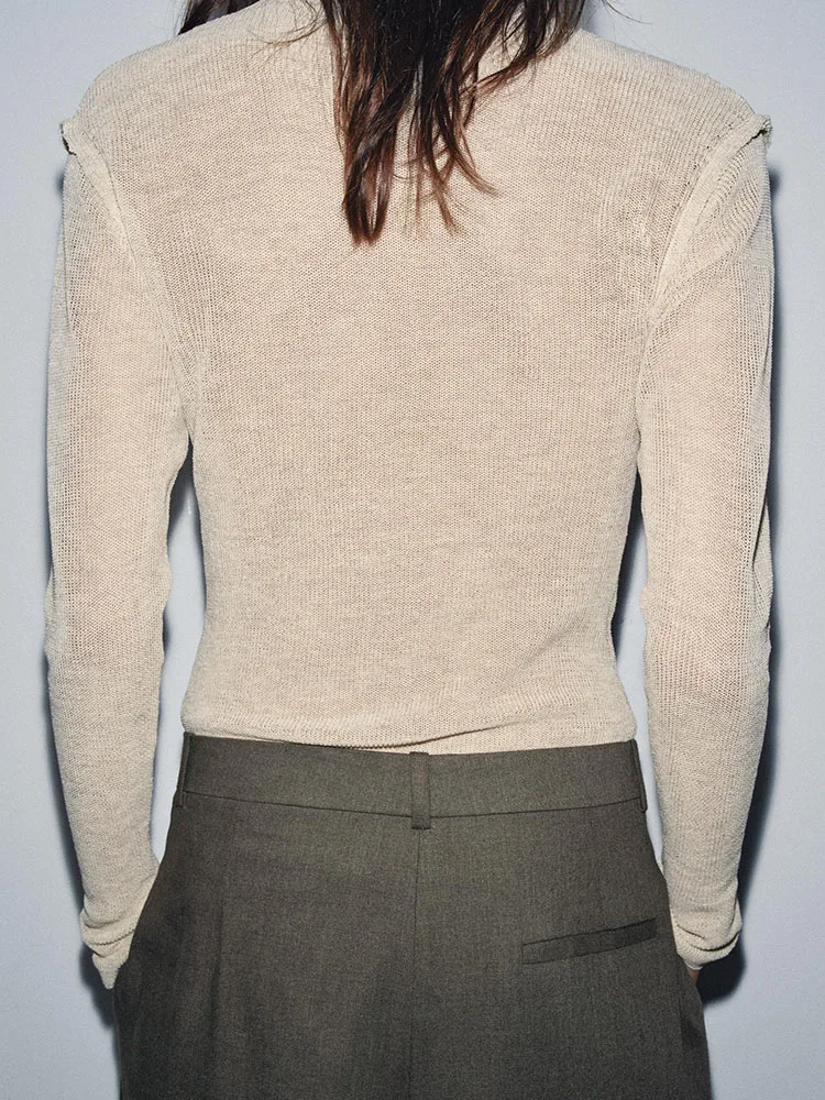 Autumn 2025 New Arrival Women's Knitwear Long Sve Slim Fit f High Collar Pure Color Casual Sle Regular Length Overhead