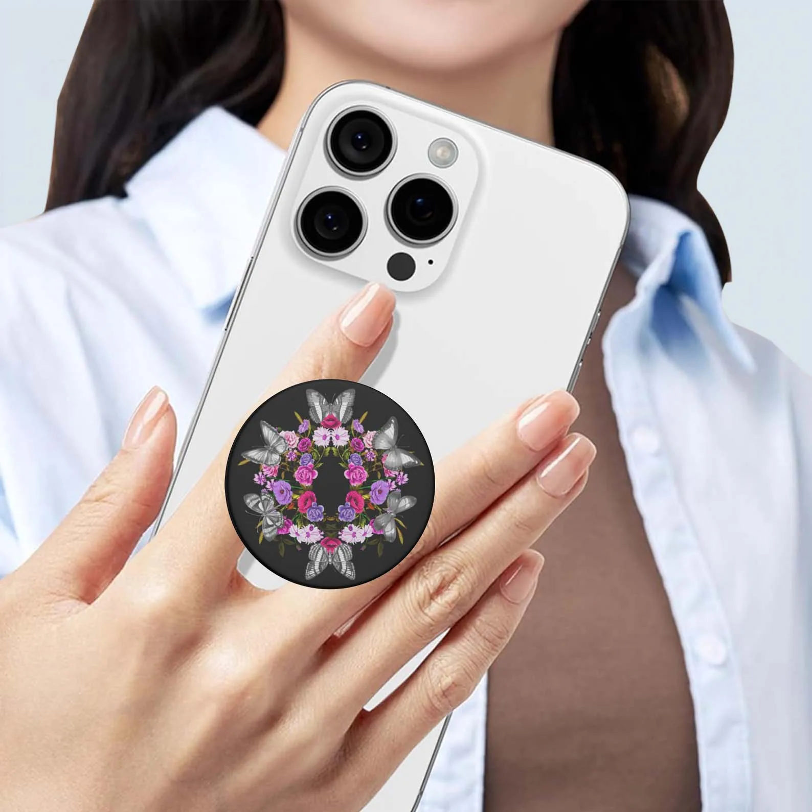 Pop-up-Handyhalter mit ausklappbarem Ständer und Klebehalterung für iPhone 17 16 15 14 13 12 und Samsung – Detail 6