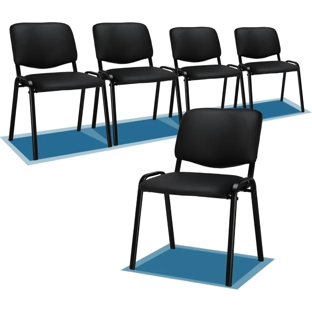 

Waiting Room Chairs, 5-Pack PU Church Chairs Conference Room Chairs Stackable Chairs, Office Guest Chairs & Reception Chairs St