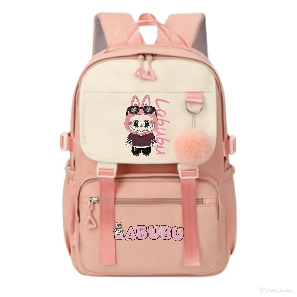 labubu Students Schoolbag Junior High School Female Large-capacity Casual Backpack Primary School Backpack