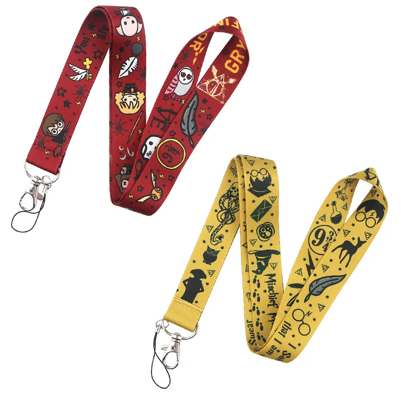 QT594MINISO Harry Potter dessin animé corde suspendue poitrine porte-clés longue corde de téléphone