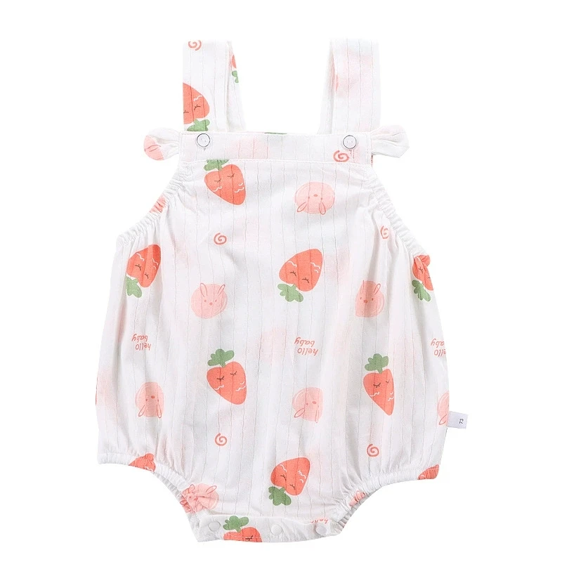 

Newborn Baby Romper Straps Bodysuit Jumpsuit 100% Cotton Infant Climbing Outfit Summer Princess Costume Children Clothing