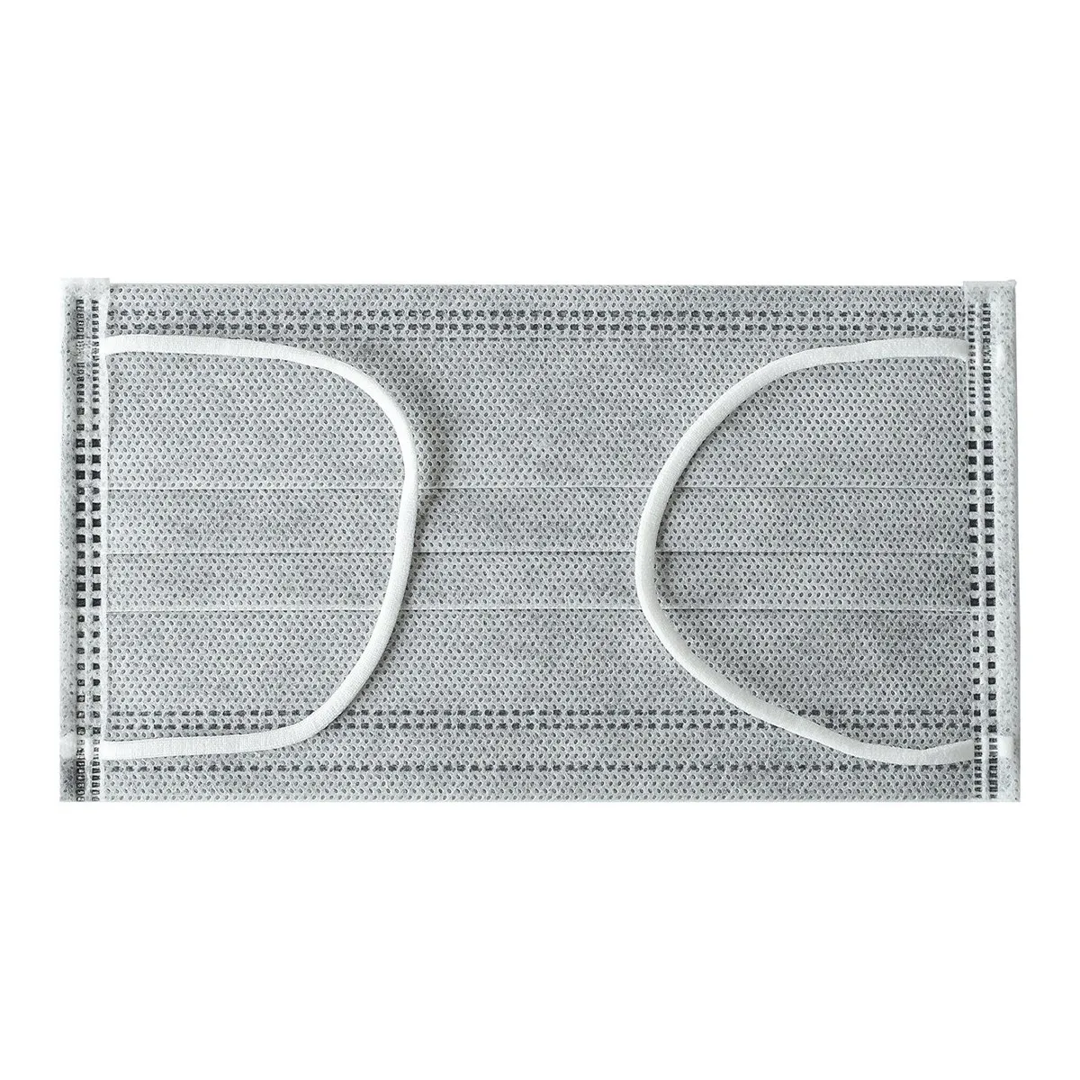 50Pcs Activated Carbon Protective Mask Nonwoven Disposable Dust Pollen Filter Mask for Hiking Camping Travel Daily Wear Gray
