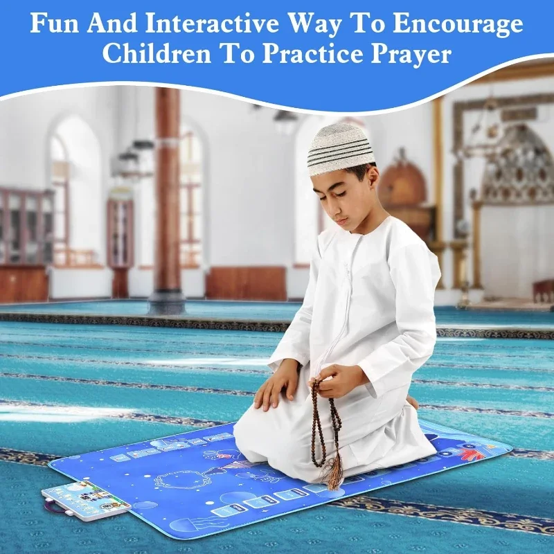 Estera de oración musulmana electrónica con aprendizaje interactivo sensible al tacto para adultos y niños mayores de 8 años de adoración islámica ‌