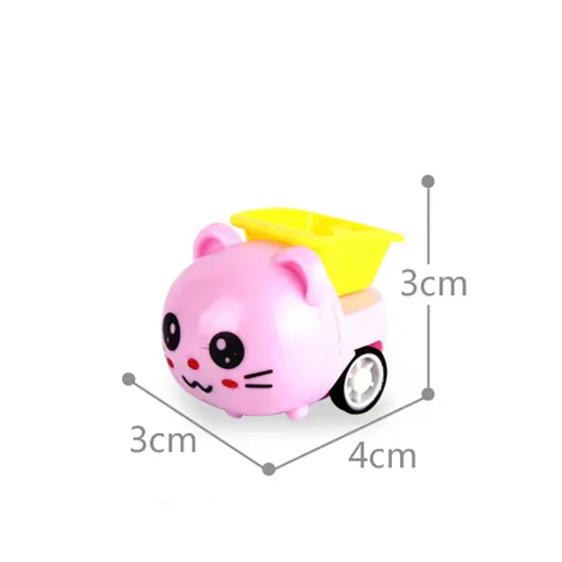 10Pcs Children's Puzzle Toys Cartoon Mini Cute Animal Pull Back Car Toys Funny Candy Colour Cars Kindergarten Kids Holiday Gifts