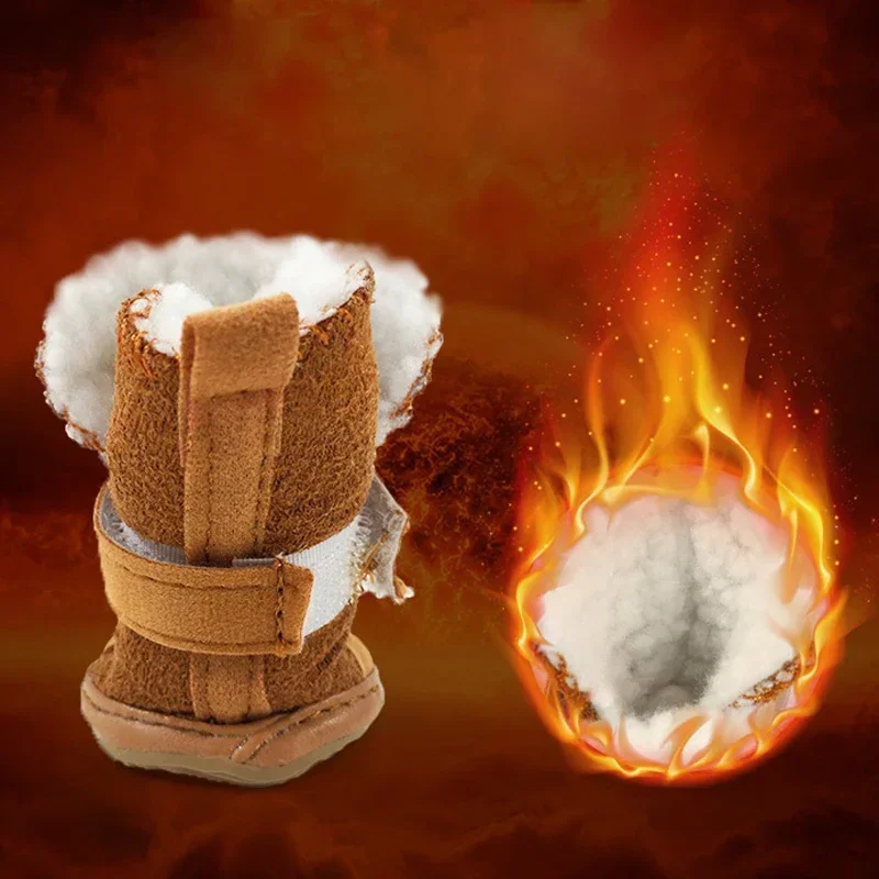 4Pcs Dog Boots Outdoor Snow Walking Non-slip Puppy Sneakers Shoes Winter Comfortable Warm Shoes Pet Dog Chihuahua Shoes For Dog