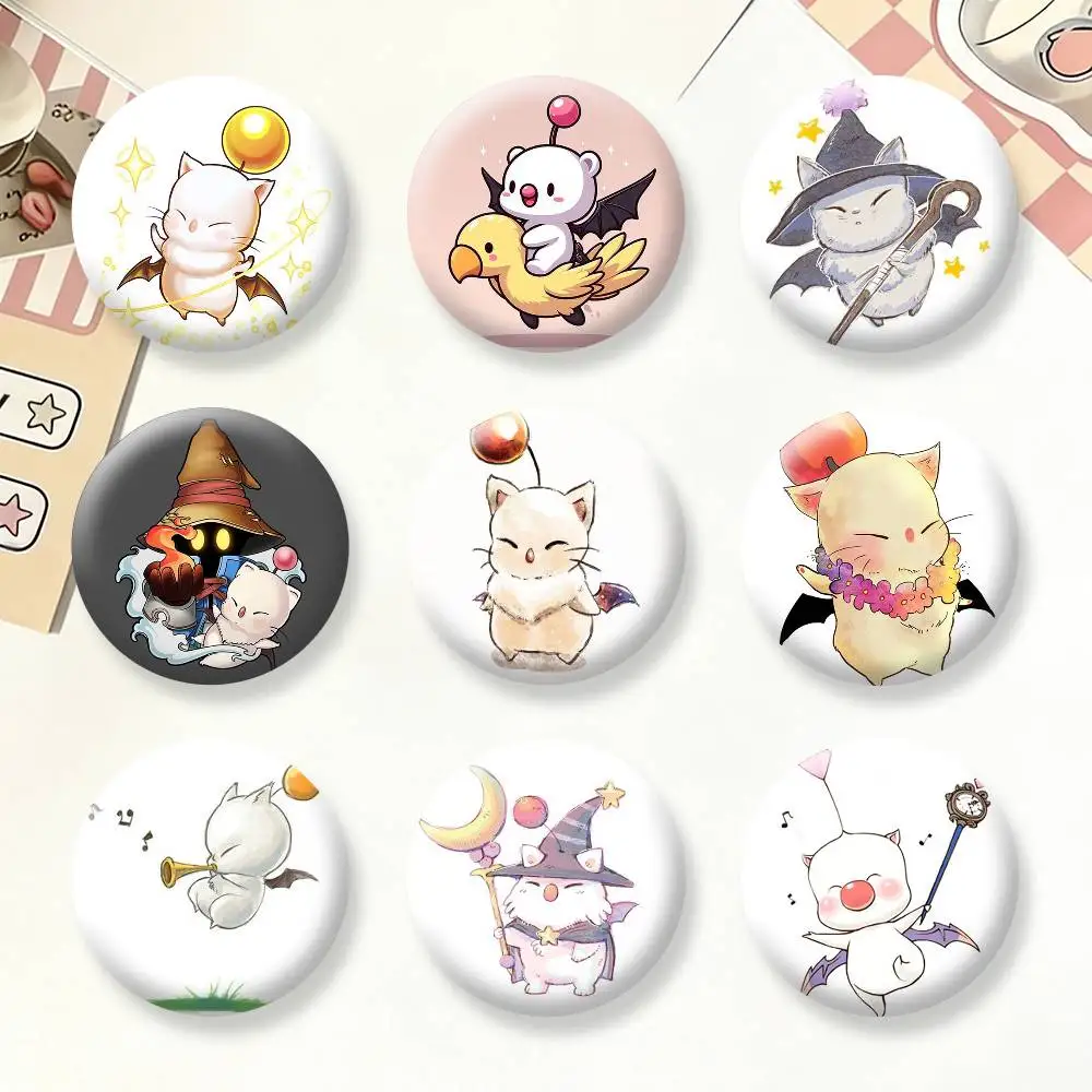 

F-Final Fantasy Moogle FF VII Badges Creative Tinplate Button PinsBrooch Badge Clothes Backpack