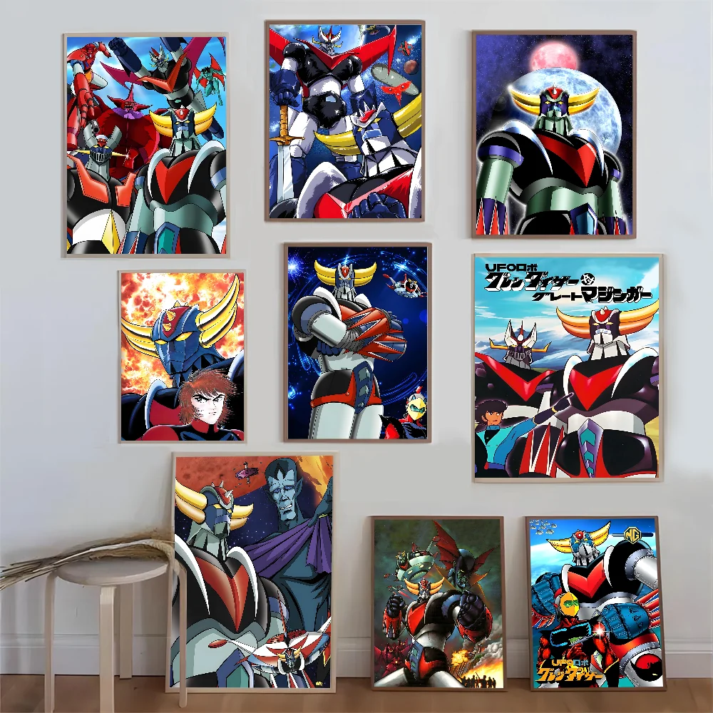 Ufo Robot Goldrake Anime Classic Movie Poster Adesivo di carta impermeabile Coffee House Bar Decor