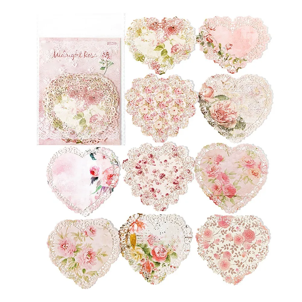 6 packs 6 Sets Vintage Scrapbook Paper Multi Color Lightweight Cute Floral Pattern Flat Sheet Printed Paper Journaling Supplies