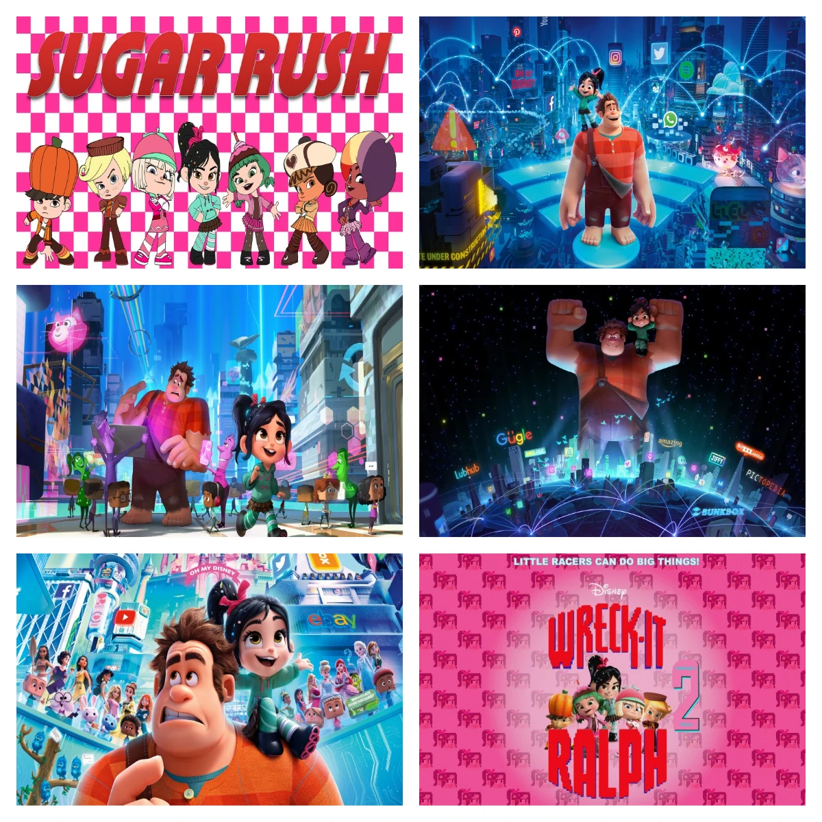 Ralph Breaks the Internet Photo Backdrop Background For Photography Baby Shower Kid's Birthday Party Decoration Props Supplies