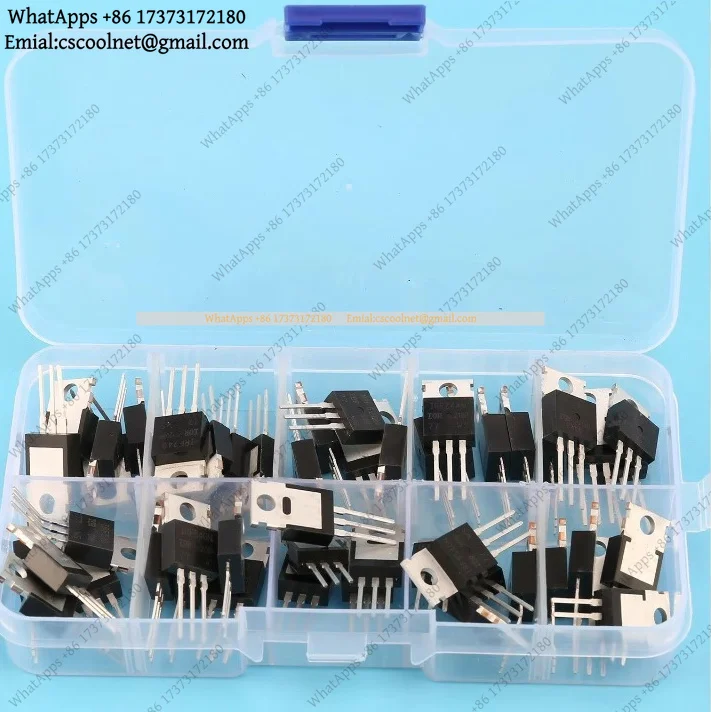 JS01 50Pcs 10 Types IRF Series Mosfet Transistors Kit IRFZ44 510 520 530 540 640 740 840 3205 9540 Electronic Components