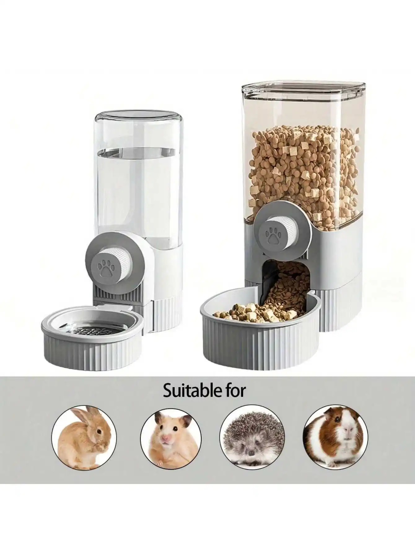 Space-Saving Automatic Pet Feeder And Water Dispenser - Durable, Easy-Clean Design - Perfect For Small Animals Like Rabbits & Ha