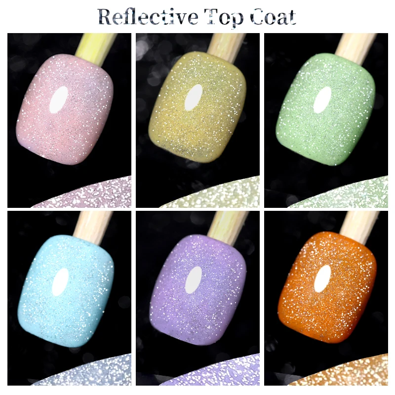 LILYCUTE 7 مللي معطف فوقي عاكس عاكس بريق هلام طلاء الأظافر شبه دائم نقع قبالة الأشعة فوق البنفسجية هلام مسمار الفن تصميم للتقليم #3