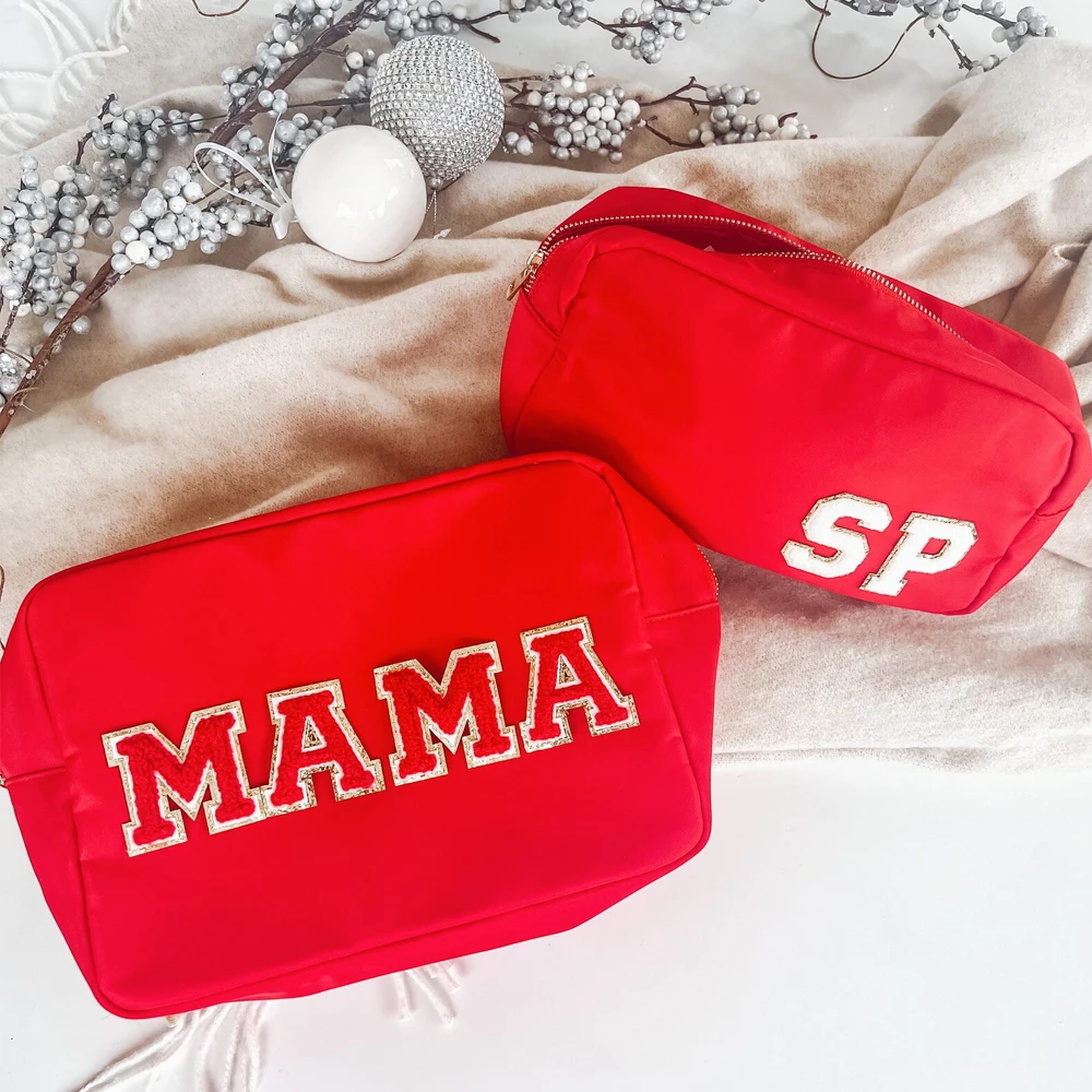 

Free Shipping Multi Colors Waterproof Nylon Zipper Makeup Pouch Travel Large Storage Toiletry Bag Women Cosmetic Bag Red Pouch