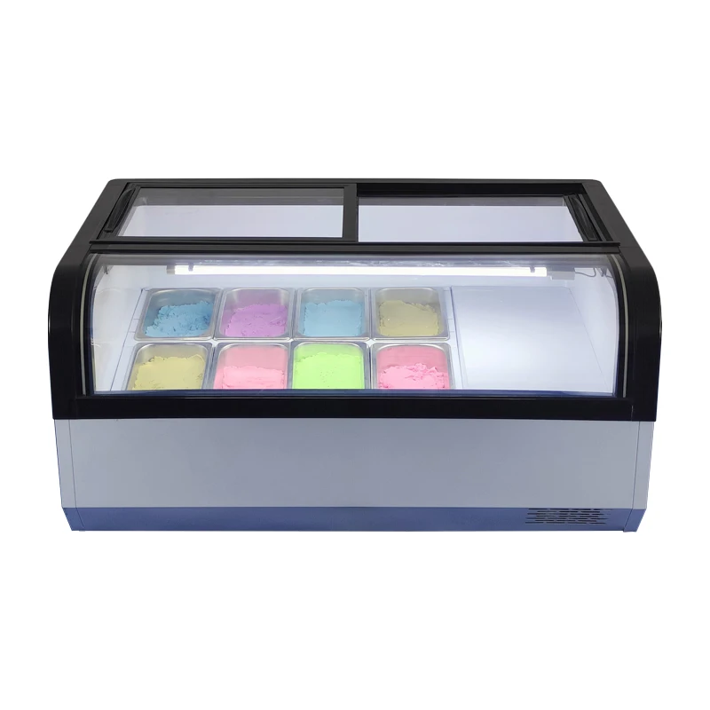 

Commercial Desktop Ice Cream Display Cabinet Portable Freezer with Glass Door for Popsicles and Ice Cream