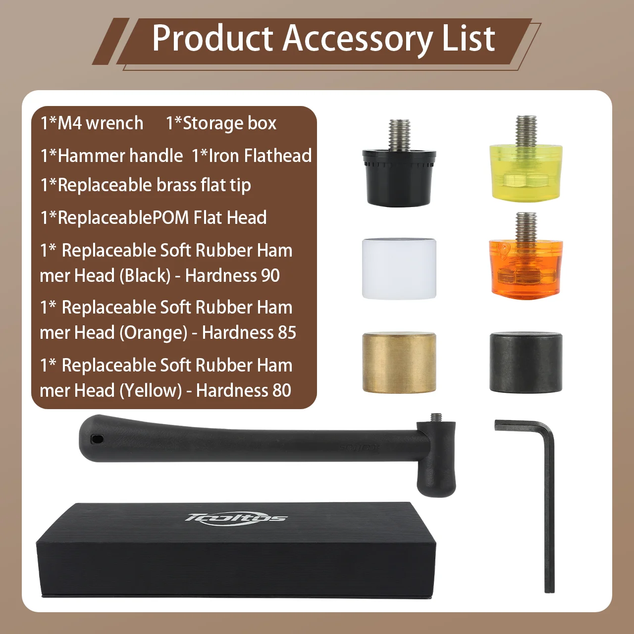 مجموعة أدوات صنع المجوهرات برأس المطرقة القابلة للاستبدال من TOOLTOS لتشكيل المعادن والنقش وأعمال الحرف اليدوية