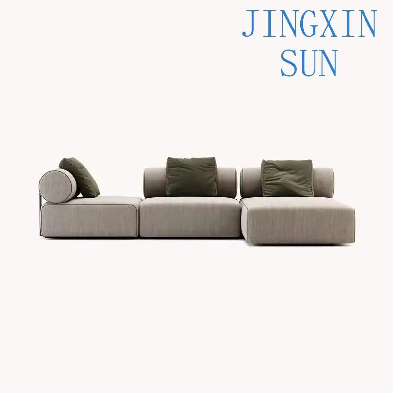 wabi-sabi retro module fabric sofa, living room tofu module combination creative sofa