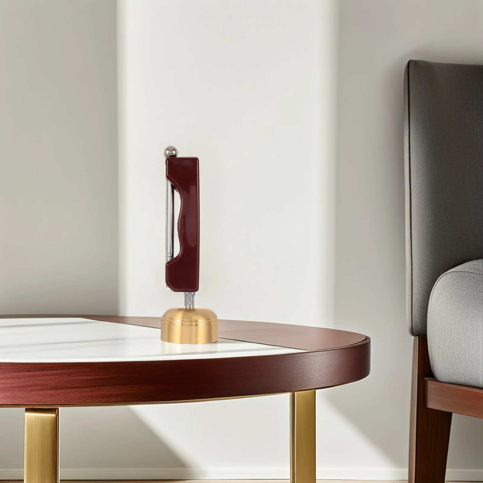 

Handheld Copper Prayer Bell Retractable Handle Durable Traditional Chinese Temple Instrument for Puja Rituals Spiritual Bell