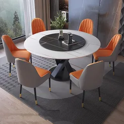 Mesa De Jantar Redonda De Estilo De Mármore Nórdico, Mesa De Jantar Minimalista, Luxo moderno, Mobília doméstica