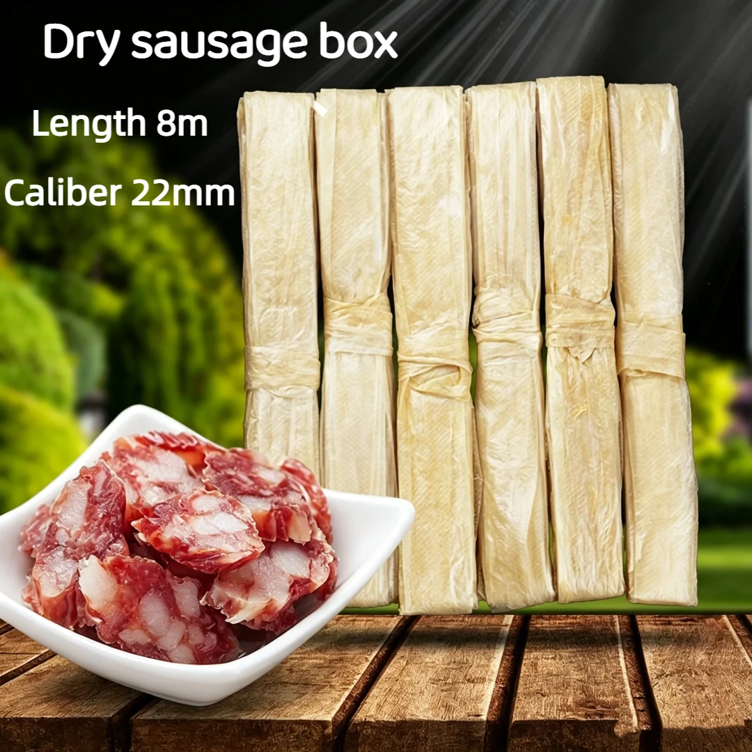 8m X 22mm Wurstbox, Leicht zu öffnende Trockenwurstverpackung, Kollagenhülle, Küchenwerkzeuge zum Kochen – Detail 1