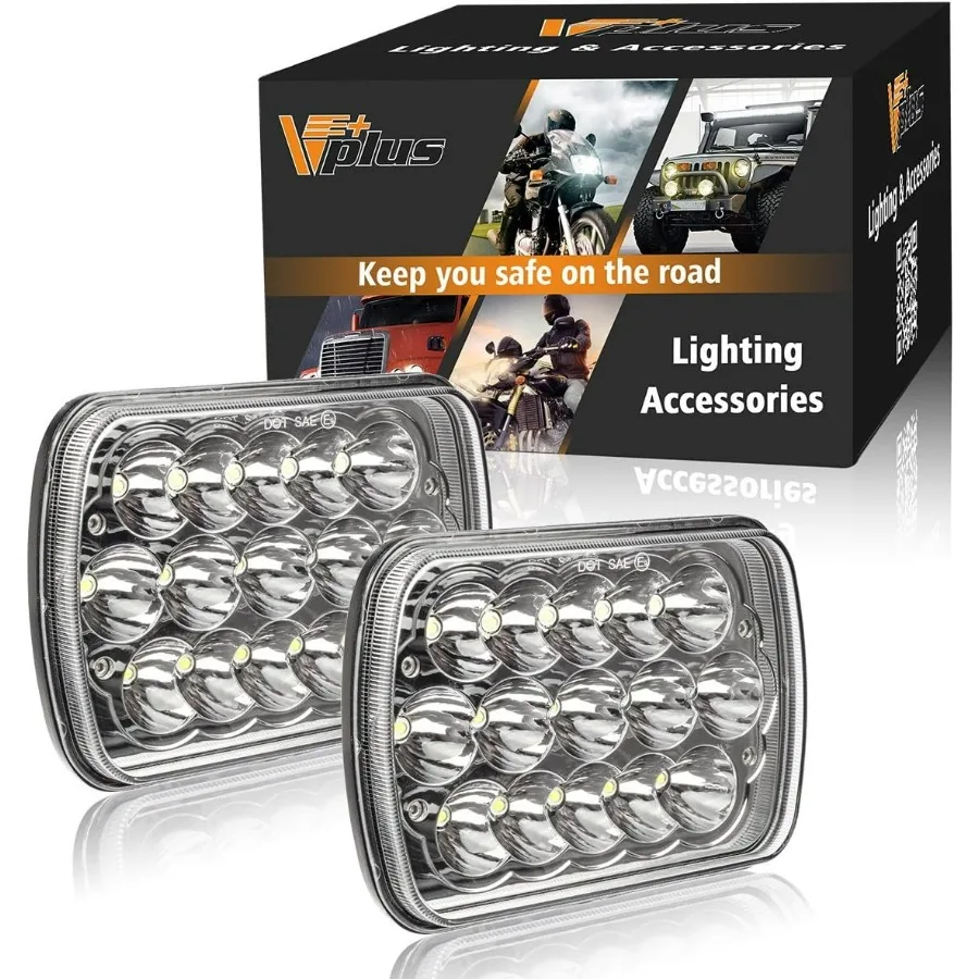 

2 шт. прямоугольные светодиодные фары H6054, 5x7 7x6, фара дальнего/ближнего герметичного света H4 9003, вилка 6054 H5054, совместимая с S10 Blazer Expr