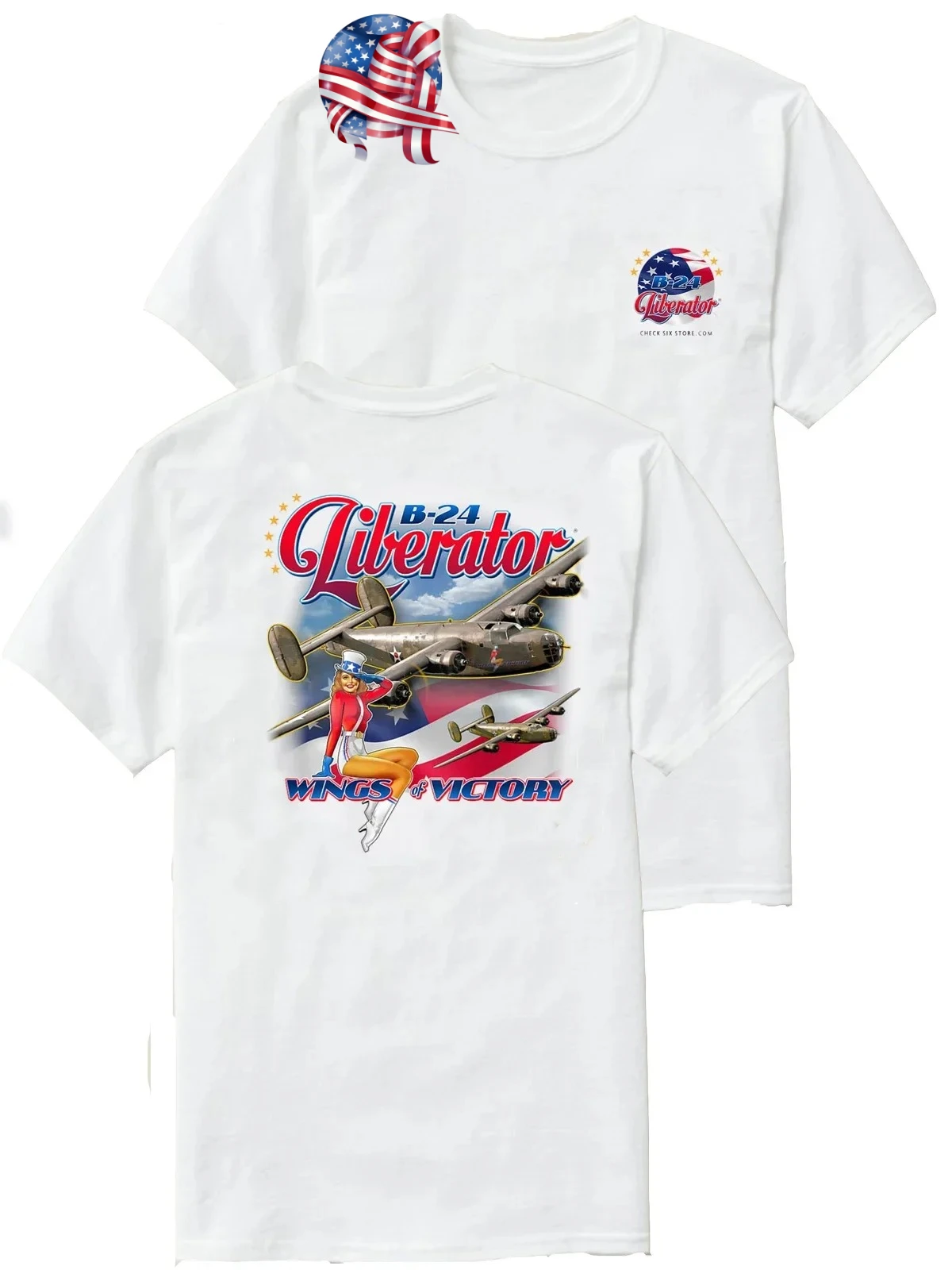 US Air Force B-24 Liberator Wings of Victory T-Shirt 100% Cotton O-Neck Summer Short Sleeve Casual Mens T-shirt Size S-3XL