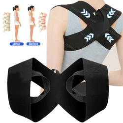 Back Brace Posture Correction Belt Men and Women Shoulder Straightener Adjustable Full Back Support Upper and Lower Pain Relief